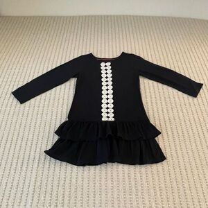 Carter's Navy Black Long Sleeve with Lace Accent - Size: 6
